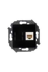 Simon 15 Черная Розетка компьютерная 1-ая RJ45 кат.5е арт. 1591598-032