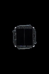 Simon 15 Черный Выключатель 2-клавишный, 16А, 250В, винт.зажим. арт. 1591398-032