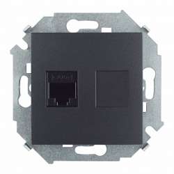 Simon 15 Графит Розетка компьютерная RJ45 кат.5е (АМР) арт. 1591551-038
