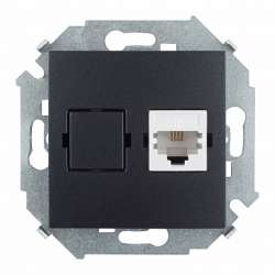 Simon 15 Графит Розетка телефонная RJ11, винт. зажим арт. 1591480-038