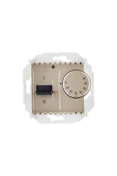 Simon 15 Шампань Регулятор тёплого пола, с зондом, 16А, 230В, 3600Вт, 5-40град, IP20 арт. 1591775-034