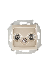 Simon 15 Шампань Розетка R-TV-SAT одиночная, винт.зажим арт. 1591466-034