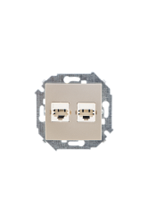 Simon 15 Шампань Розетка ТЛФ 2-ая RJ11, винт.зажим арт. 1591589-034