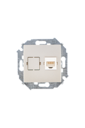 Simon 15 Шампань Розетка компьютерная 1-ая RJ45 кат.5е арт. 1591598-034