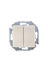 Simon 15 Шампань Выключатель 2-клавишный, 16А, 250В, винт.зажим арт. 1591398-034