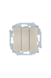 Simon 15 Шампань Выключатель 3-клавишный, 10А, 250В, винт.зажим арт. 1591391-034