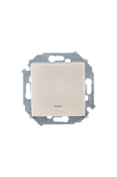 Simon 15 Шампань Выключатель кнопочный с подсветкой, 16А, 250В, винт.зажим арт. 1591160-034