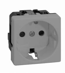 Simon 27 Мех Серая Розетка 2к+з Schuko с шторками, винтовой зажим, 10/16А 250V арт. 27472-67