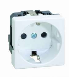 Simon 27 Мех Слоновая кость Розетка 2к+з Schuko с шторками, винтовой зажим, 10/16А 250 арт. 27472-62