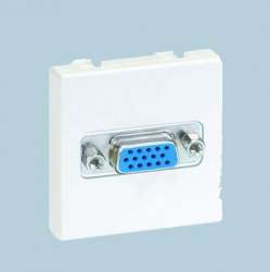 Simon 27 Мех Слоновая кость Розетка для подключения VGA-разъёма, HD15 (15pin), широкий, винты арт. 2700091-031