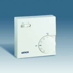 Simon 75 Мех Слоновая кость Термостат упр. сист. отопления и конд.с выкл., накл.монтаж,10А(4А),250В, 5-30град арт. 75503-61