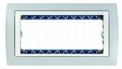 Simon 82 Centr. Серая/Белая Рамка с суппортом на 8 узких модулей арт. 82681-33