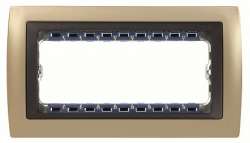 Simon 82 Centr. Шампань/Графит Рамка с суппортом на 8 узких модулей арт. 82884-34