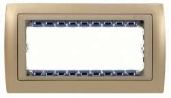 Simon 82 Centr. Шампань/Шампань Рамка с суппортом на 8 узких модулей арт. 82984-34