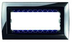 Simon 82 Centr. Вороненая сталь/Графит Рамка с суппортом на 8 узких модулей арт. 82884-67