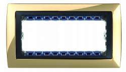 Simon 82 Centr. Золото/Графит Рамка с суппортом на 5 узких модулей арт. 82854-66