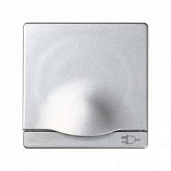 Simon 82 Detail Алюминий Накладка на 2-х полюсн. розетку 2P+E с зазем.,откид.крышка,защит.шторки арт. 82090-93