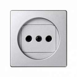 Simon 82 Detail Алюминий Накладка на 2-х полюсн. розетку 2Р без заземления арт. 82040-93