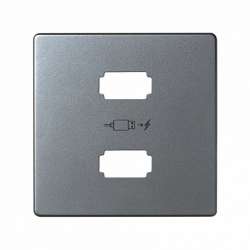 Simon 82 Detail Алюминий Накладка розетки USB 2-ой (для 7501096-039) арт. 8201096-093