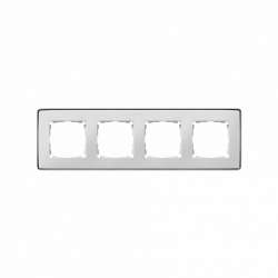 Simon 82 Detail Белый, основание алюминий Рамка 4-ая арт. 8201640-243