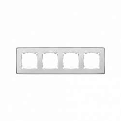 Simon 82 Detail Белый, основание хром Рамка 4-ая арт. 8201640-244