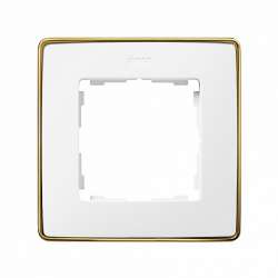 Simon 82 Detail Белый, основание золото Рамка 1-ая арт. 8201610-245