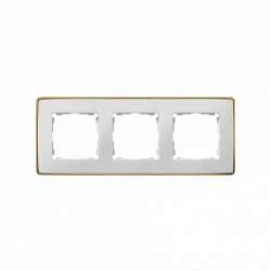 Simon 82 Detail Белый, основание золото Рамка 3-ая арт. 8201630-245