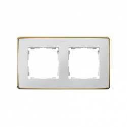 Simon 82 Detail Белый,основание золото Рамка 2-ая арт. 8201620-245
