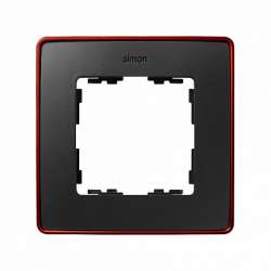 Simon 82 Detail Графит, красное основание Рамка 1-ая арт. 8201610-252