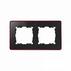 Simon 82 Detail Графит, красное основание Рамка 2-ая арт. 8201620-252