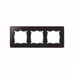 Simon 82 Detail Графит, красное основание Рамка 3-ая арт. 8201630-252