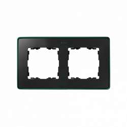 Simon 82 Detail Графит, зеленое основание Рамка 2-ая арт. 8201620-250