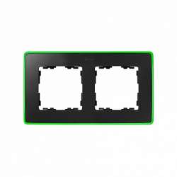 Simon 82 Detail Графит,неоново-зеленое основание Рамка 2-ая арт. 8201620-260