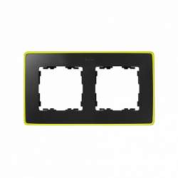Simon 82 Detail Графит,неоново-желтое основание Рамка 2-ая арт. 8201620-262