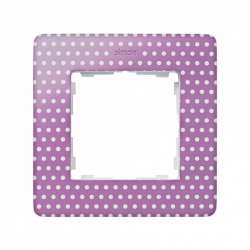 Simon 82 Detail Пастельно-розовый в белый горошек, основание белое Рамка 1-ая арт. 8200610-213
