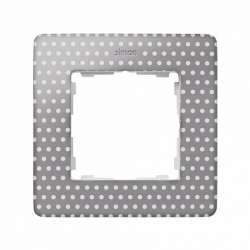 Simon 82 Detail Тепло-серый, горошек Рамка 1-ая арт. 8200610-211