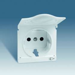 Simon 82 Графит Накладка розетки 1-ая с/з, с крышкой, с индикатором арт. 82099-38