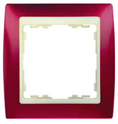 Simon 82 Гранатовый Металлик/Слоновая кость Рамка 3-ая арт. 82734-37