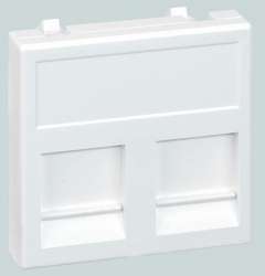 Simon Connect Алюминий Адаптер на 2 RJ45 CJ545U(FM), CJ546U(FM), шторка, 45х45мм арт. KB76-8