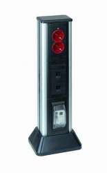 Simon Connect Алюминий/Графит Миниколонна 1-сторонняя на 4 Cima-модуля, 601х71,5(125)х109,5(164)мм арт. ALC314-8-14