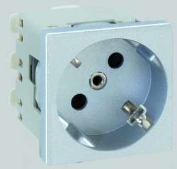 Simon Connect Алюминий Розетка 2к+з Schuko 45х45мм, быстрое соединение арт. K11-8