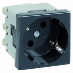 Simon Connect Графит Розетка 2к+з Schuko 45х45мм, быстрое соединение арт. K11-14