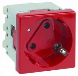 Simon Connect Красная Розетка 2к+з Schuko с блокировкой, быстрый монтаж арт. KS11-6