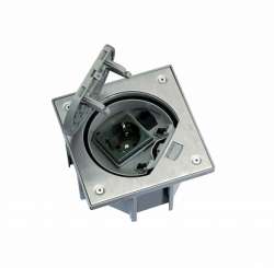 Simon Connect Латунь Влагостойкая основа IP66 с розеткой 2к+з Schuko К45 и коннектором RJ45 катег.5e UTP арт. KSE15U-23-71