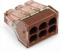 WAGO Клемма для 6-и медных(!) однопроволочных проводников сеч. от 1,5 до 4 мм кв. арт. 773-606