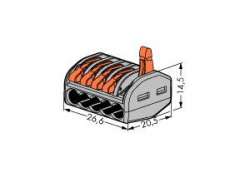 WAGO Клемма с рычагами для 5-и медных(!) одно-/многопровол. проводников сеч. до 4 мм кв. арт. 222-415