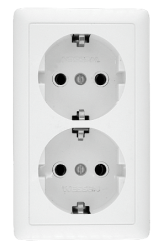 Wessen ХИТ Белый Розетка 2-ая с/з 16А накладной монтаж арт. RA16-234-B