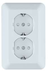 Wessen Прима Бел Розетка 2-я с/з с защитными шторками 16А в сборе (индивид.упаковка) арт. RS16-007-BI