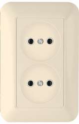 Wessen Прима Беж Розетка 2-я б/з 10А в сборе (индивид.упаковка) арт. RS10-407-SI