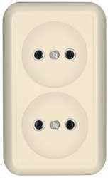 Wessen Прима Беж Розетка 2-я б/з с 10А монт.пл.в сборе (индивид. упаковка) арт. RA10-403M-SI
